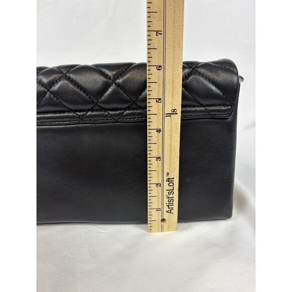 Kurt Geiger Medium Brixton Black Leather Quilted Shoulder Lock Bag Chain Strap - Picture 13 of 15